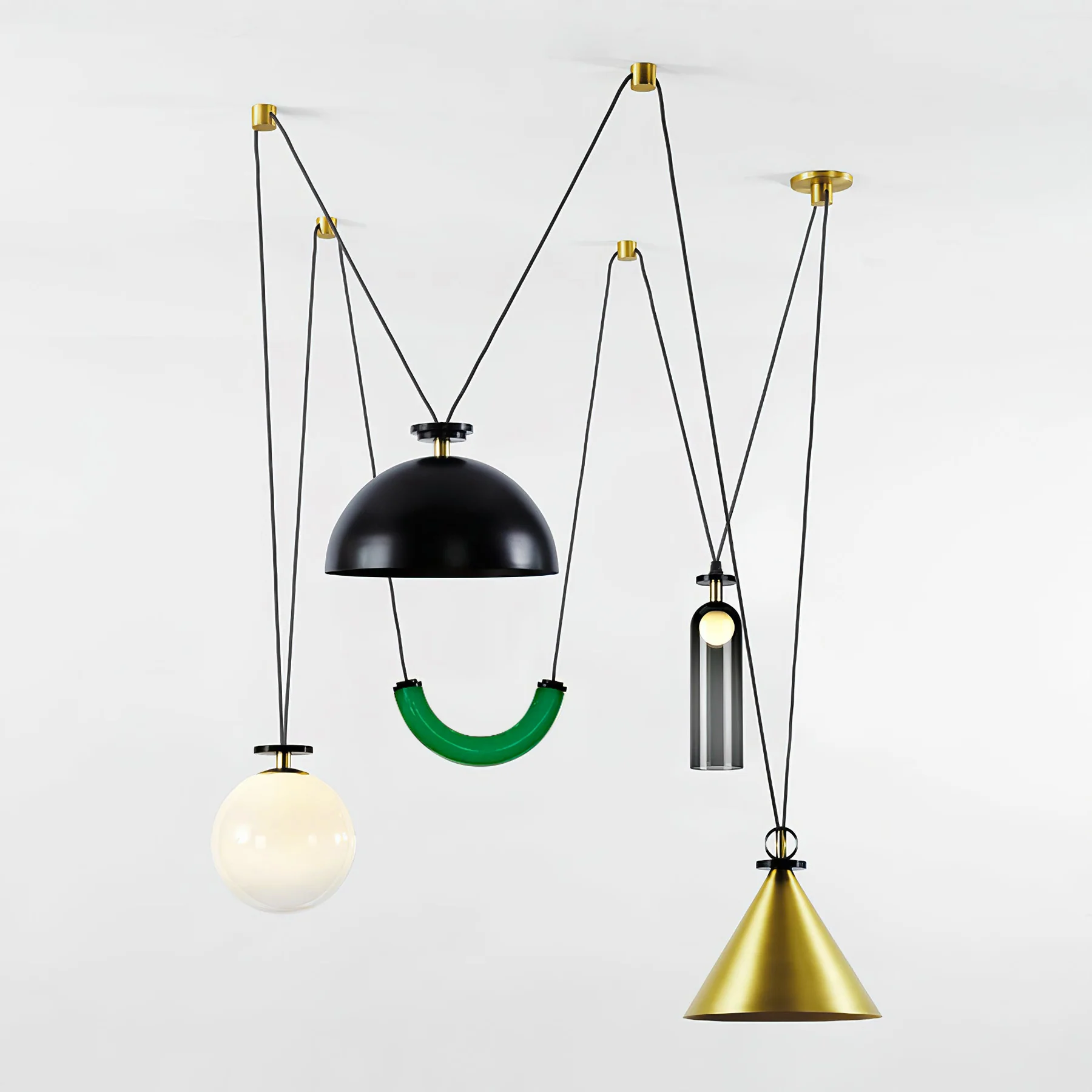 Alessio Unusual Metal Glass Pendant Light Bedroom Living Room
