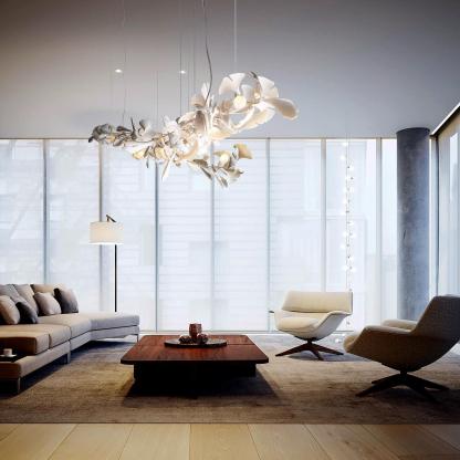 Olivia CeraFall Modern Art Deco Organic Chandelier Metal Ceramics