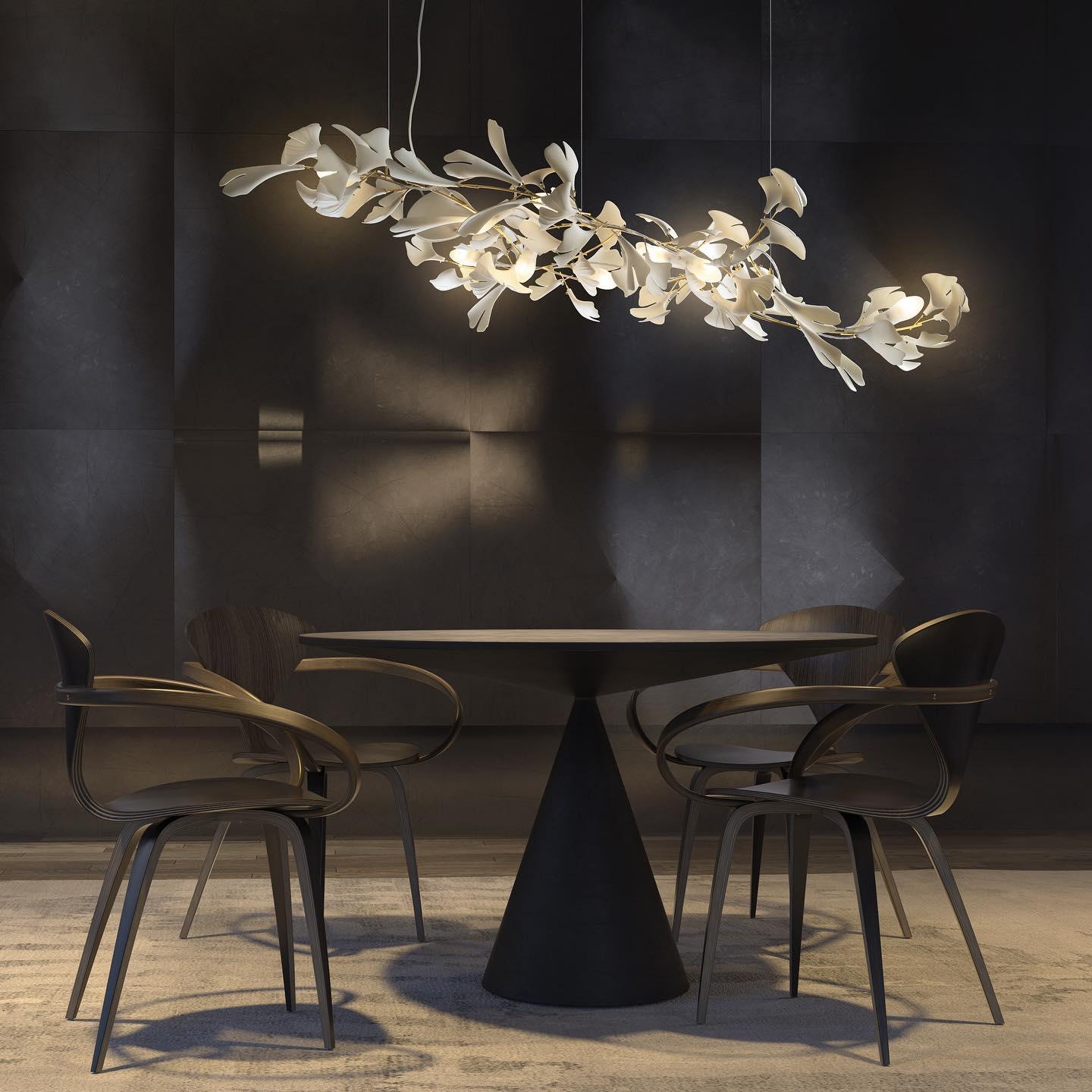 Olivia CeraFall Modern Art Deco Organic Chandelier Metal Ceramics