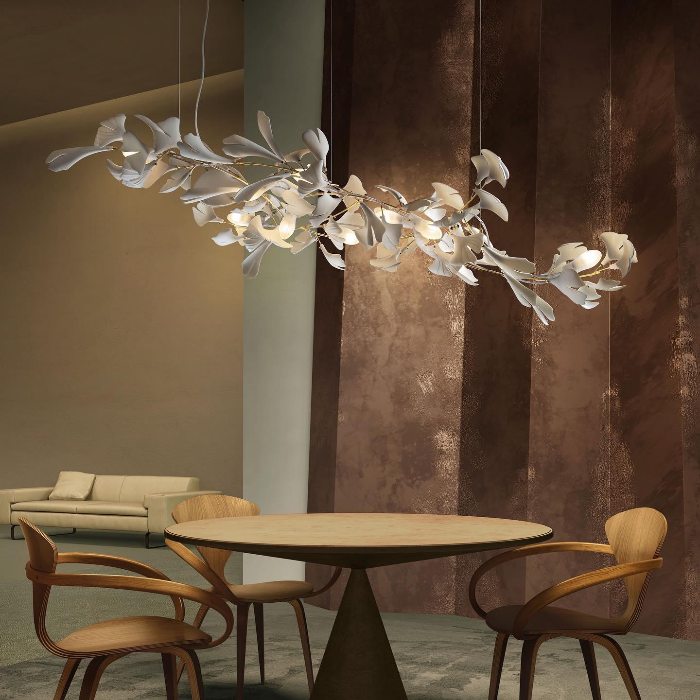 Olivia CeraFall Modern Art Deco Organic Chandelier Metal Ceramics