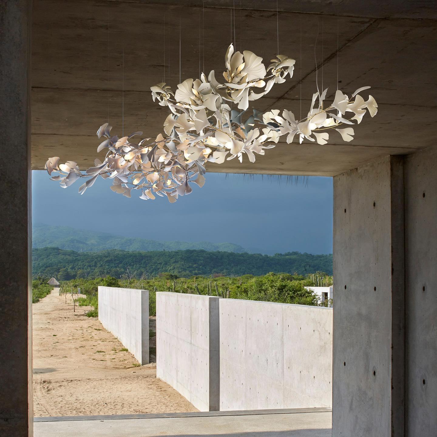 Olivia CeraFall Modern Art Deco Organic Chandelier Metal Ceramics