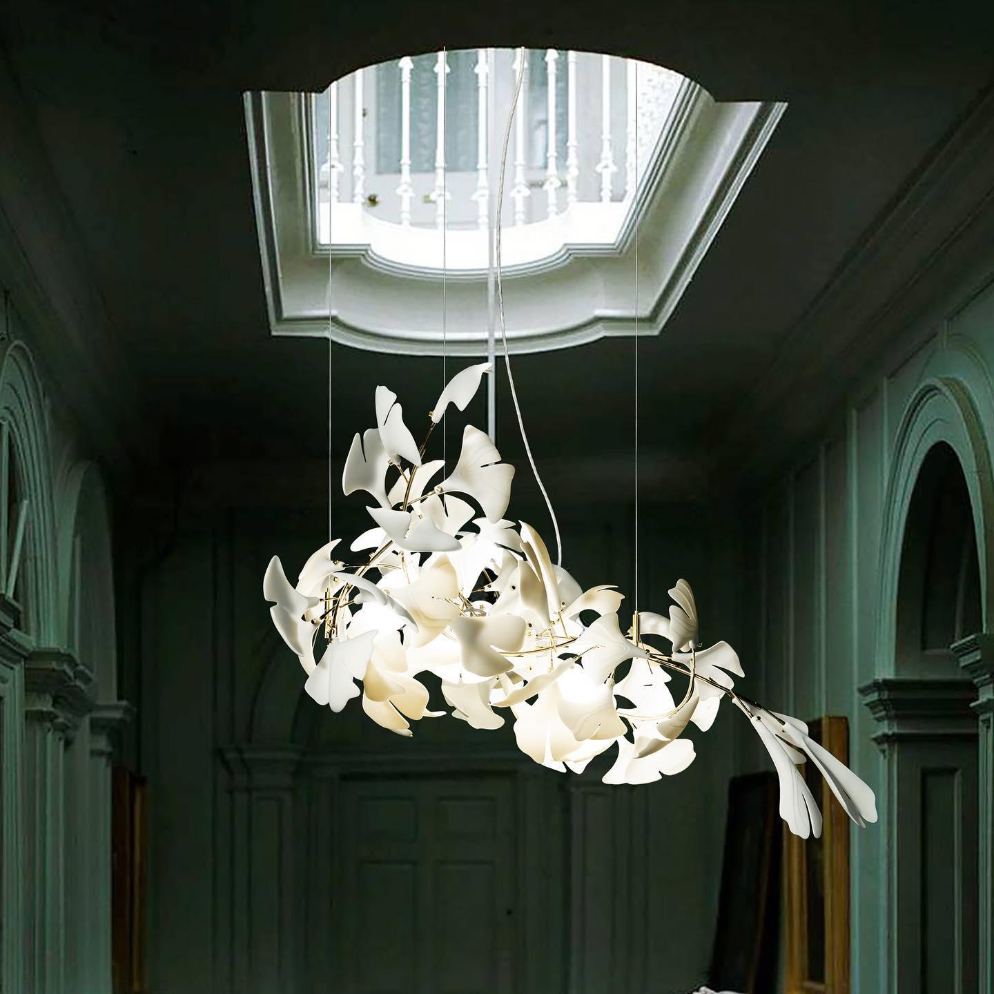 Olivia CeraFall Modern Art Deco Organic Chandelier Metal Ceramics