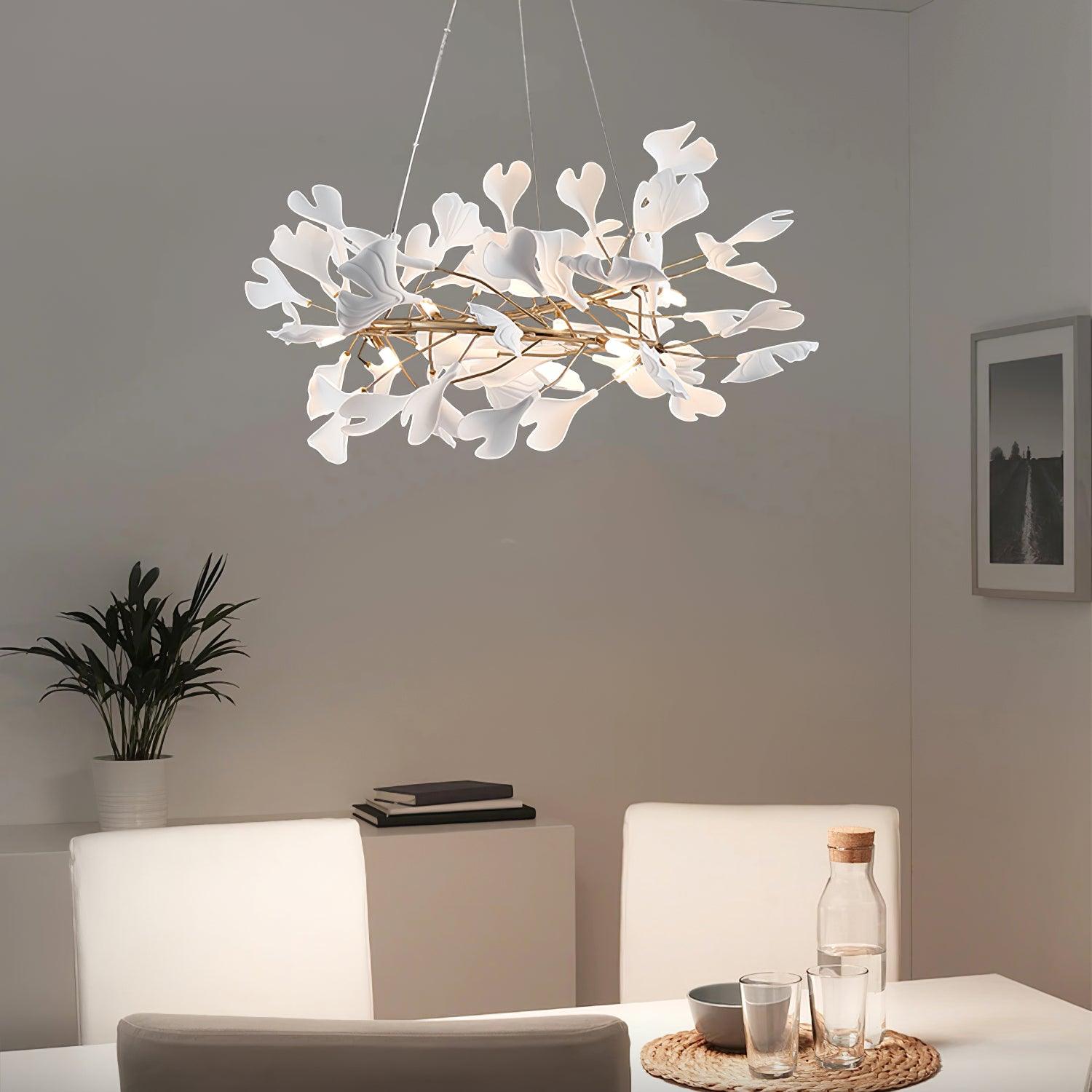 Olivia GinkLuxe chandelier in dining room