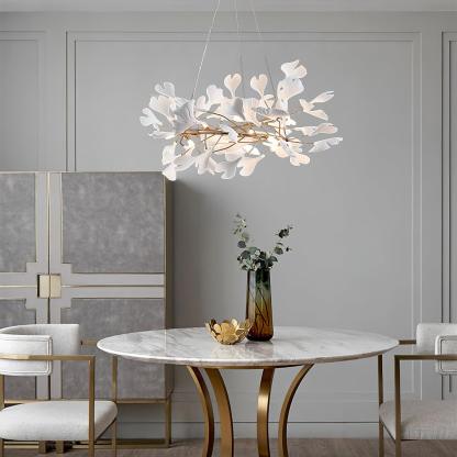 Olivia GinkLuxe chandelier in modern dining room