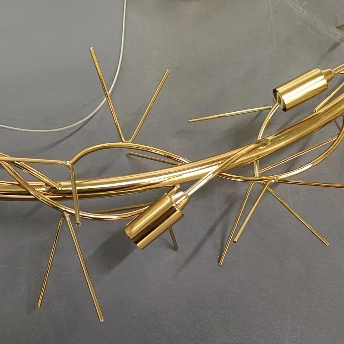 Olivia Chandelier Gold Fixture Detail