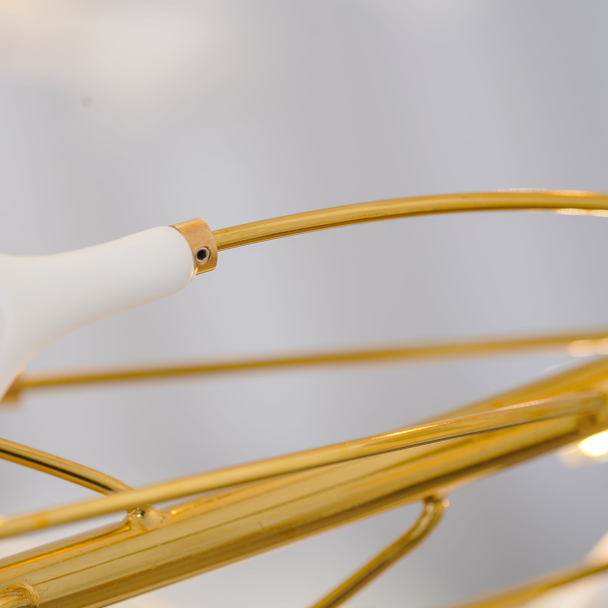Olivia GinkLuxe Chandelier - Gold metal and white ceramic detail
