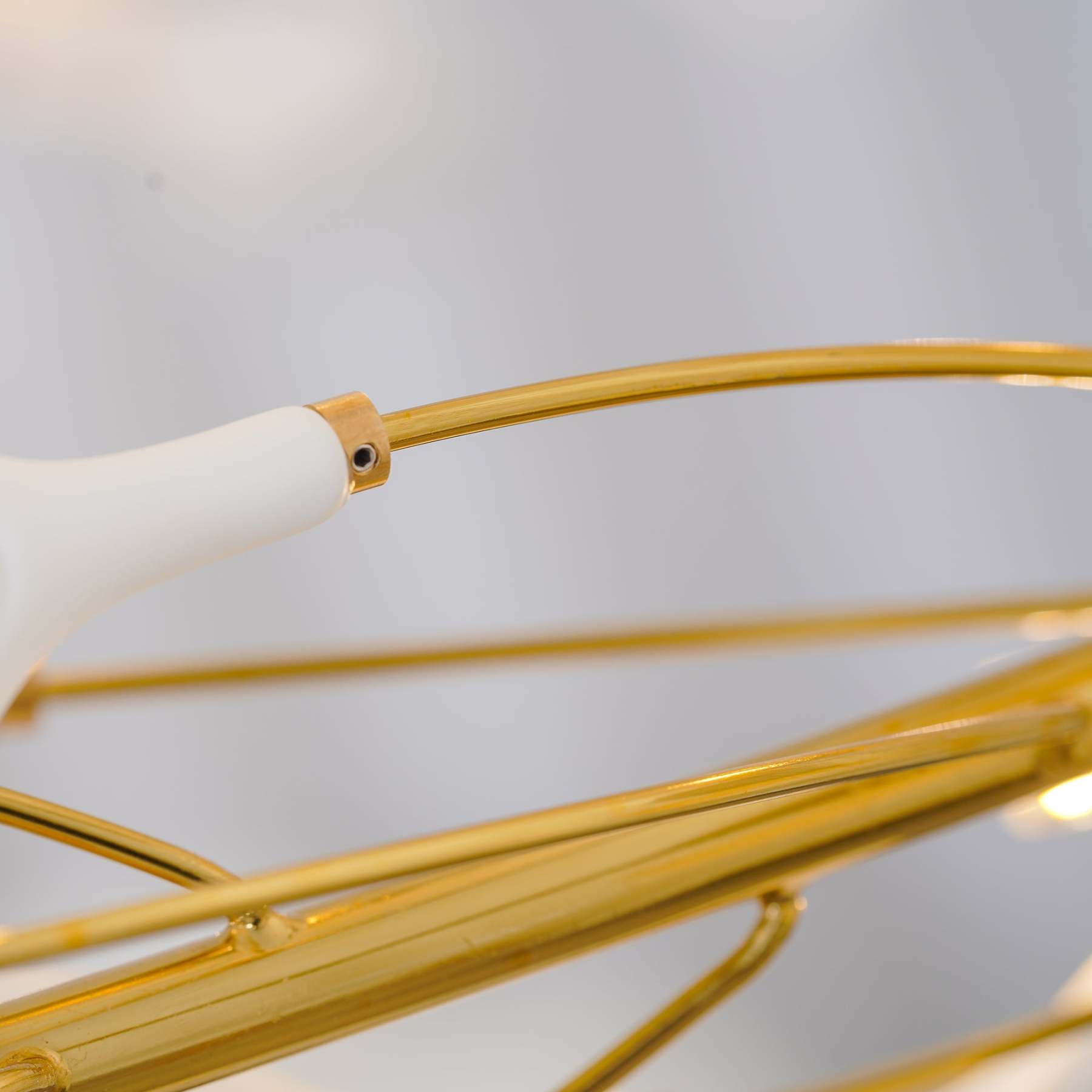 Olivia GinkLuxe Chandelier - Gold metal and white ceramic detail