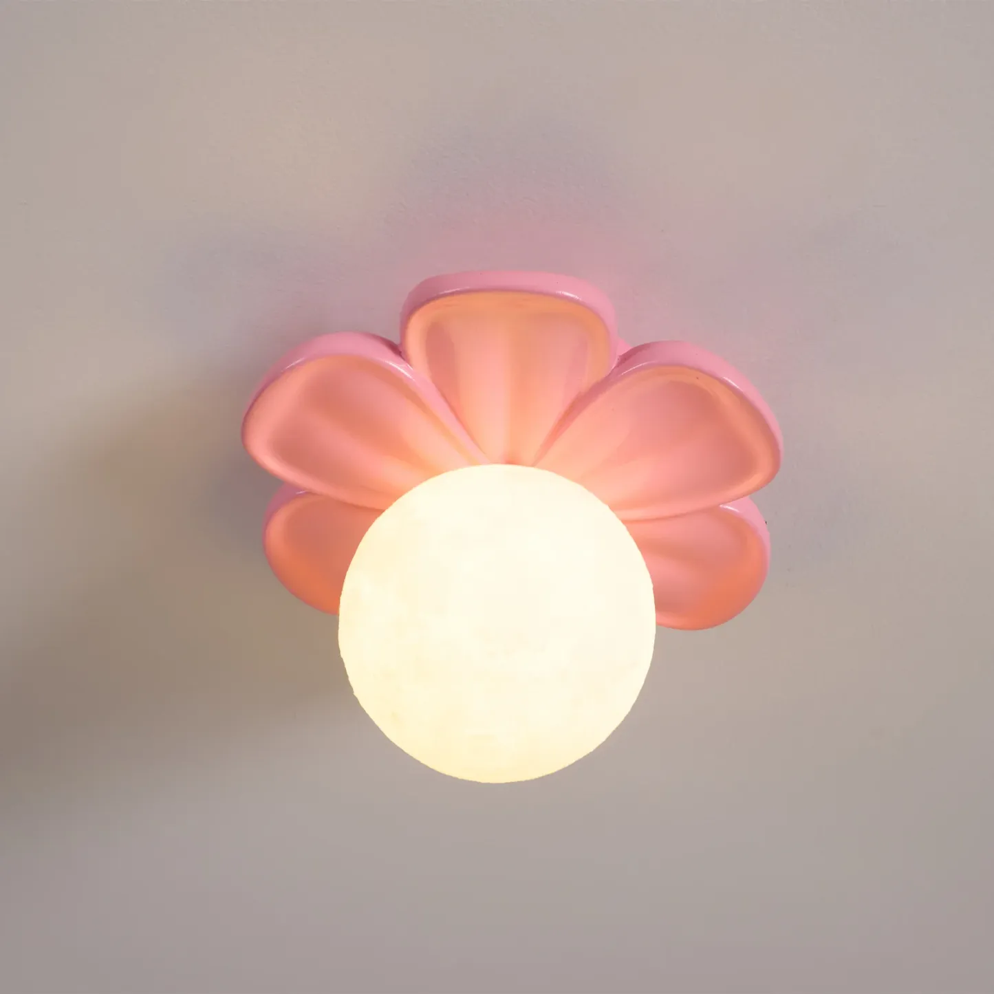 Resin Pink Beige Flower Ceiling Lamp Dining Room Bedroom | Las Sola