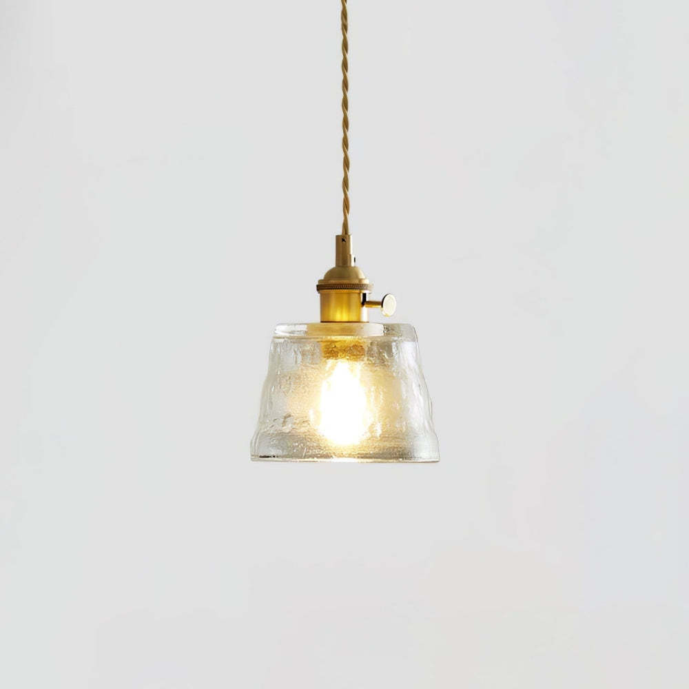 Textured glass Hailie pendant light with warm glow