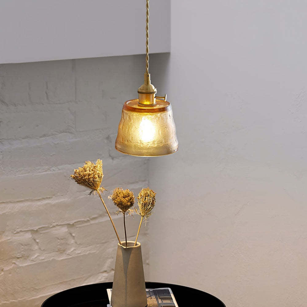 Amber glass Hailie pendant light, modern home decor
