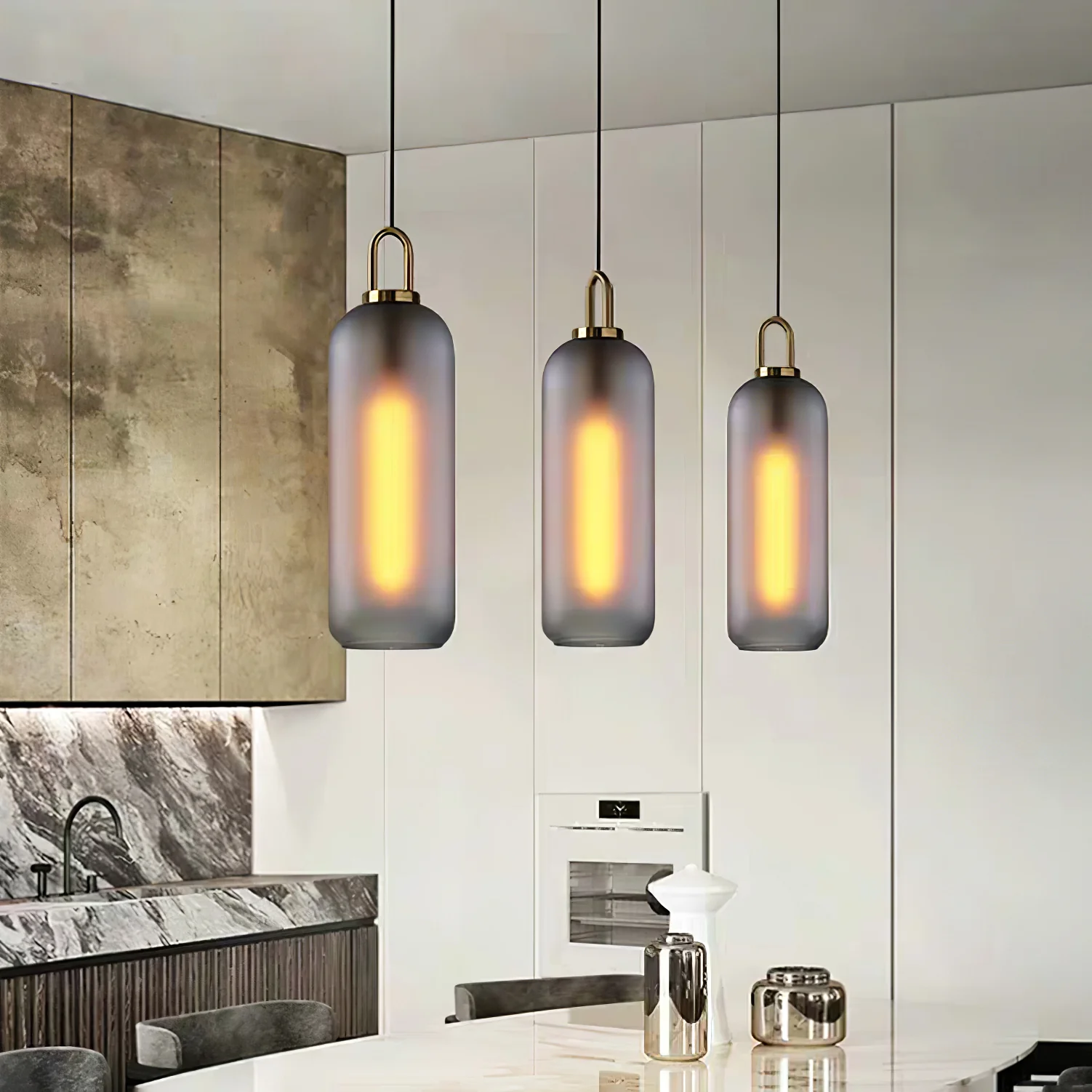 Hailie Modern Round Glass Pendant Light Bedroom Hallway Living Room