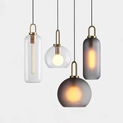 Hailie Modern Round Glass Pendant Light Bedroom Hallway Living Room