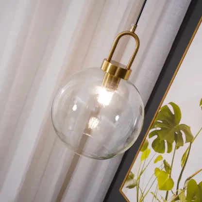 Hailie Modern Round Glass Pendant Light Bedroom Hallway Living Room