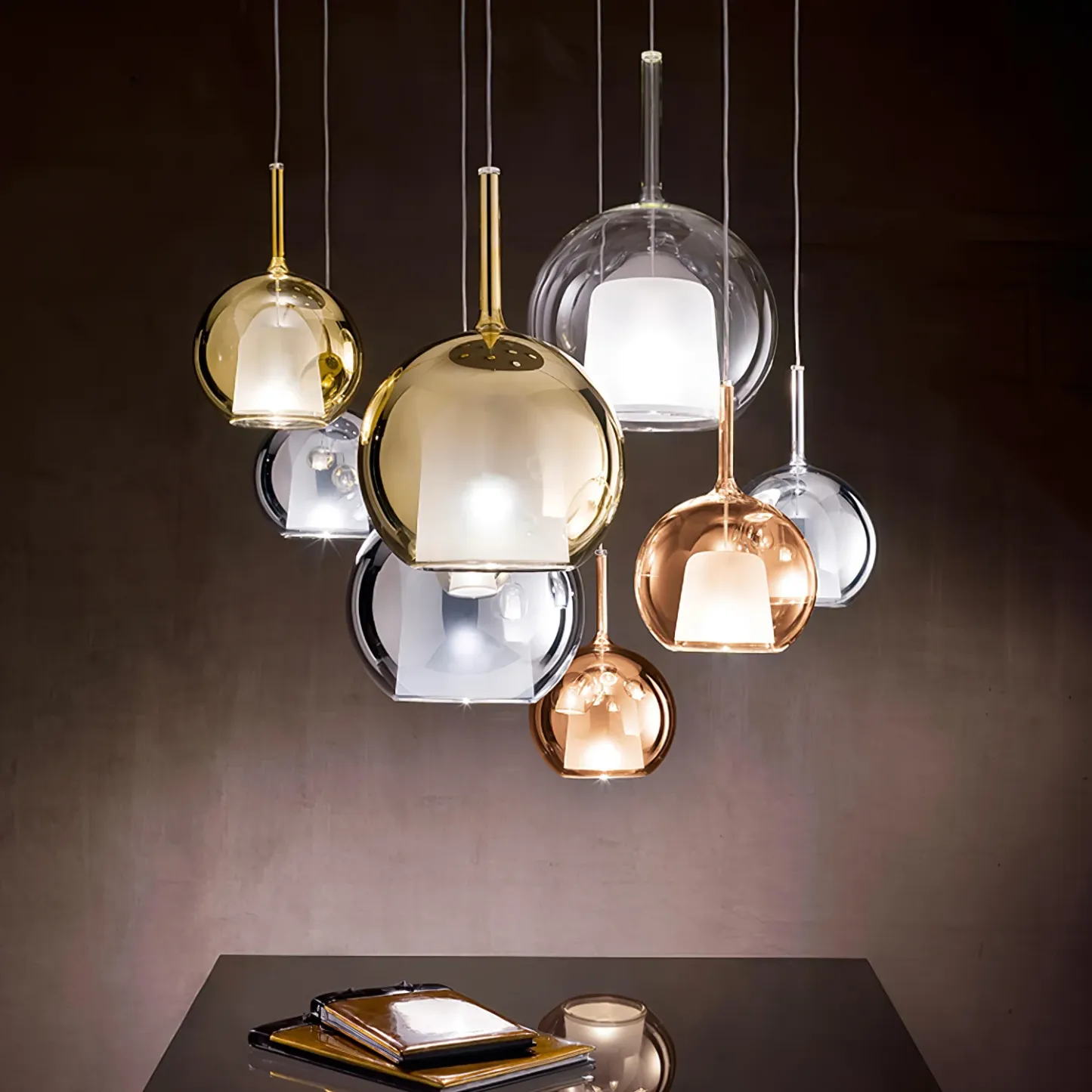Hailie Modern Round Glass Pendant Light Bedroom Living Room