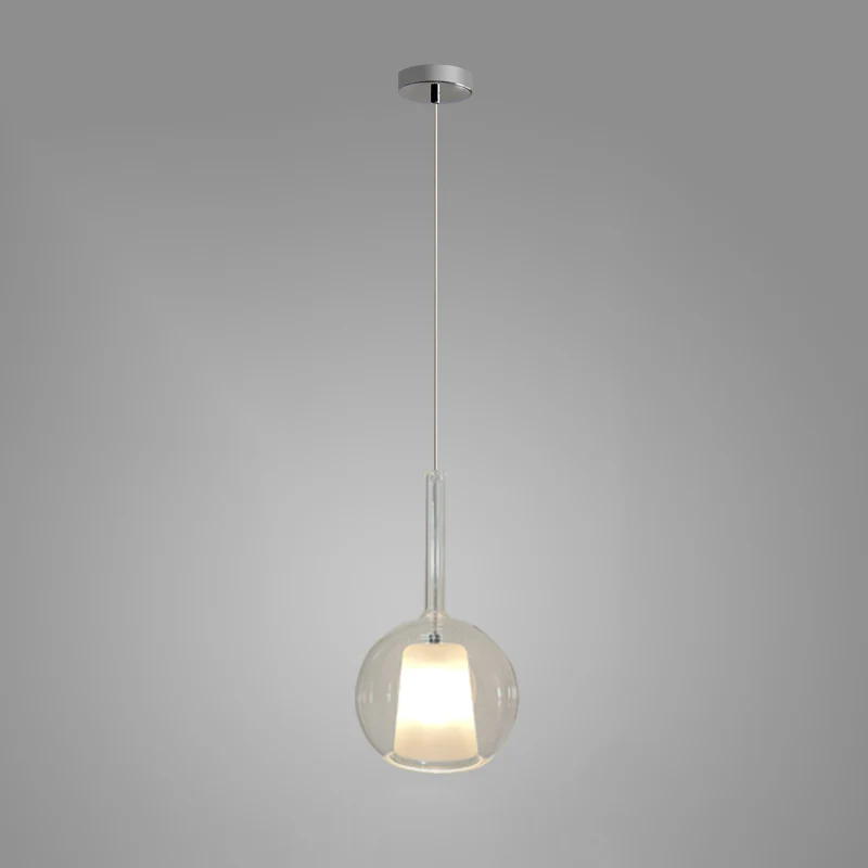 Hailie Modern Round Glass Pendant Light Bedroom Living Room