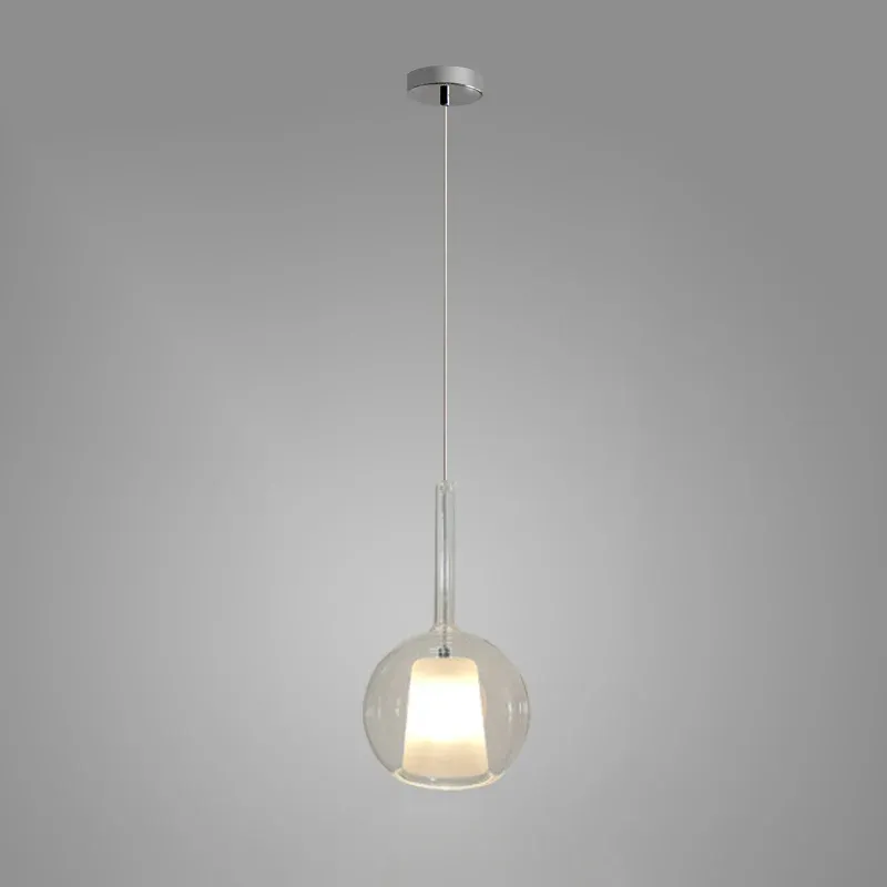 Hailie Modern Round Glass Pendant Light Bedroom Living Room