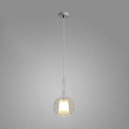 Hailie Modern Round Glass Pendant Light Bedroom Living Room