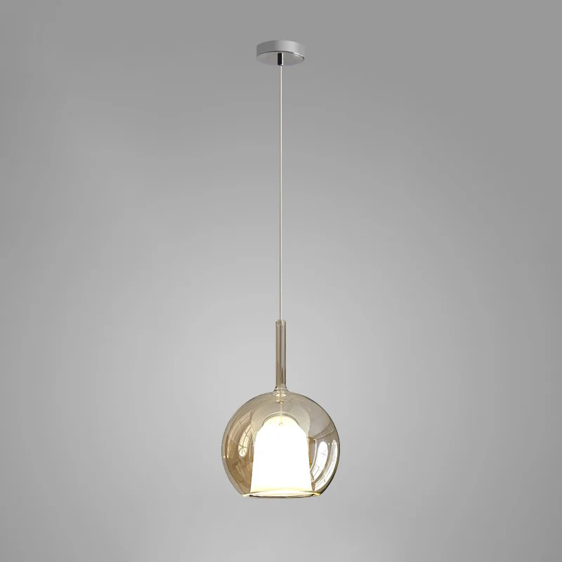 Hailie Modern Round Glass Pendant Light Bedroom Living Room