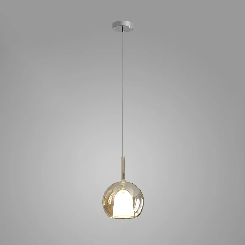 Hailie Modern Round Glass Pendant Light Bedroom Living Room