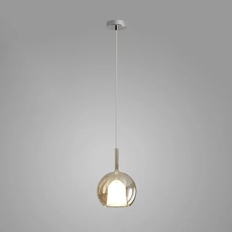 Hailie Modern Round Glass Pendant Light Bedroom Living Room