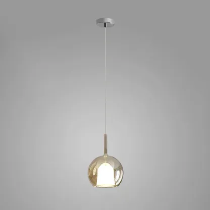 Hailie Modern Round Glass Pendant Light Bedroom Living Room