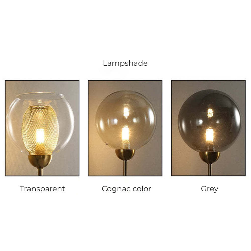 Valentina Chandelier lampshade color options: transparent, cognac, grey