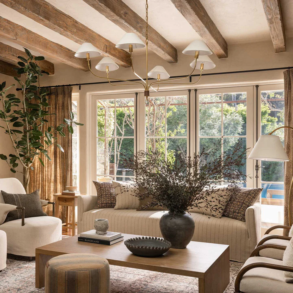 Alessio Vintage Luxury Brass Fabric Chandelier Shades Living Dining Room