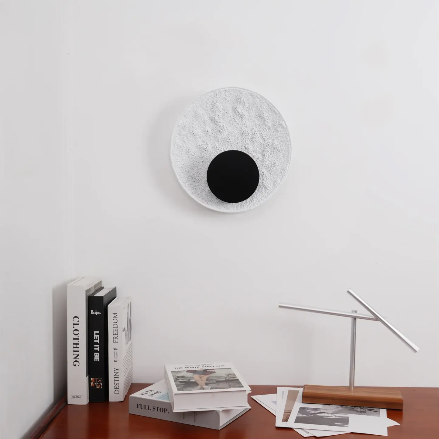 Modern resin wall lamp and decor, bedroom interior