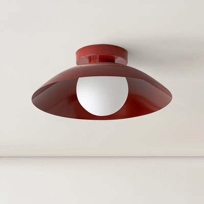 Red Cairns Flush Mount Ceiling Light, Bedroom Lighting