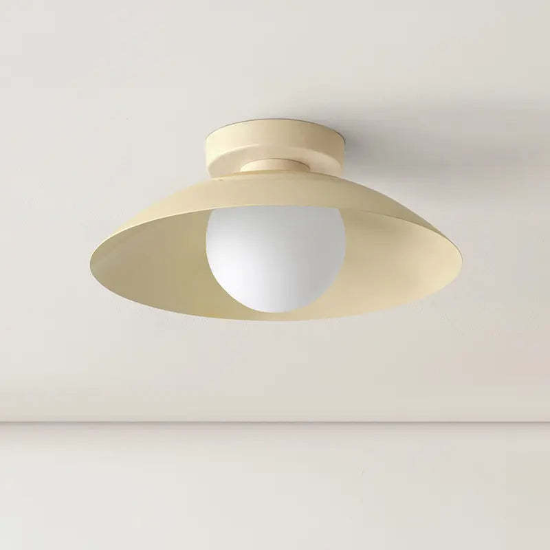 Cream-colored Cairns Flush Mount Ceiling Light, Bedroom Lighting