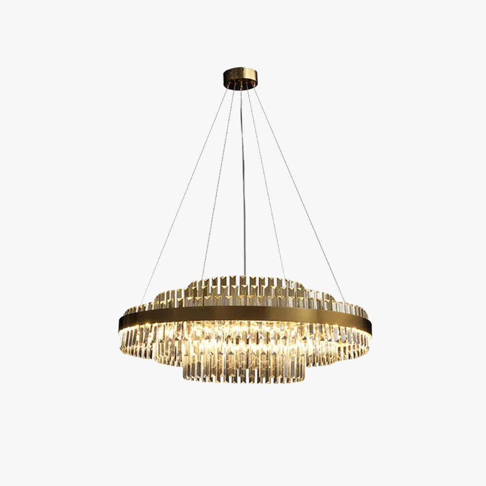 Marilyn Modern Tiered Crystal LED Chandelier in Brass