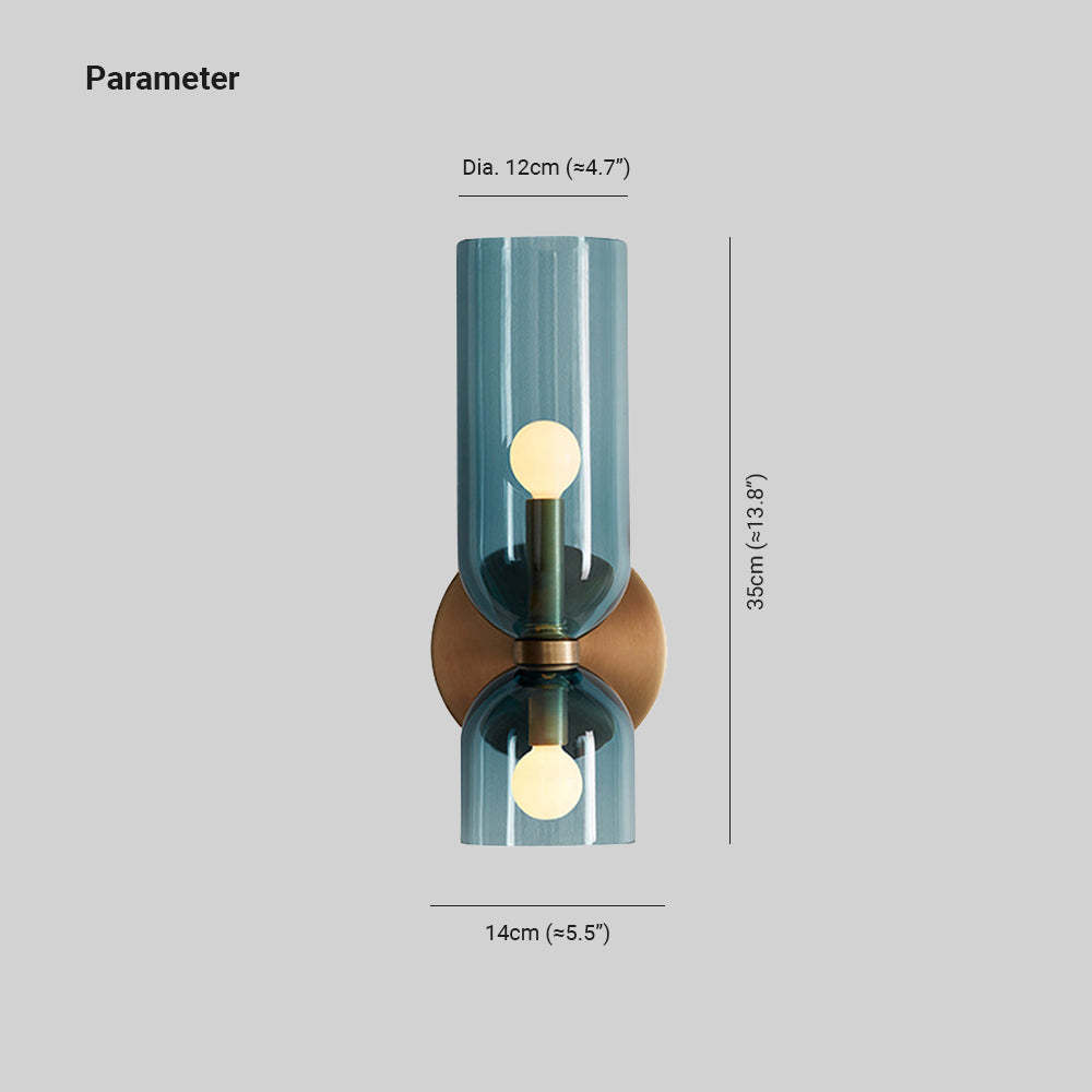 Hailie Modern Glass Wall Sconce Dimensions