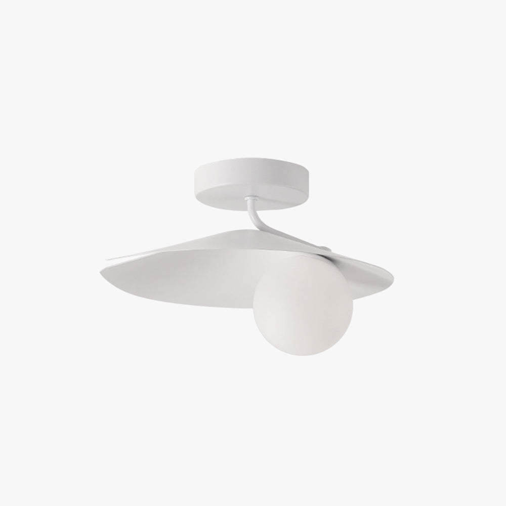 Cairns Nordic LED Flush Mount Ceiling Light, white metal and acrylic