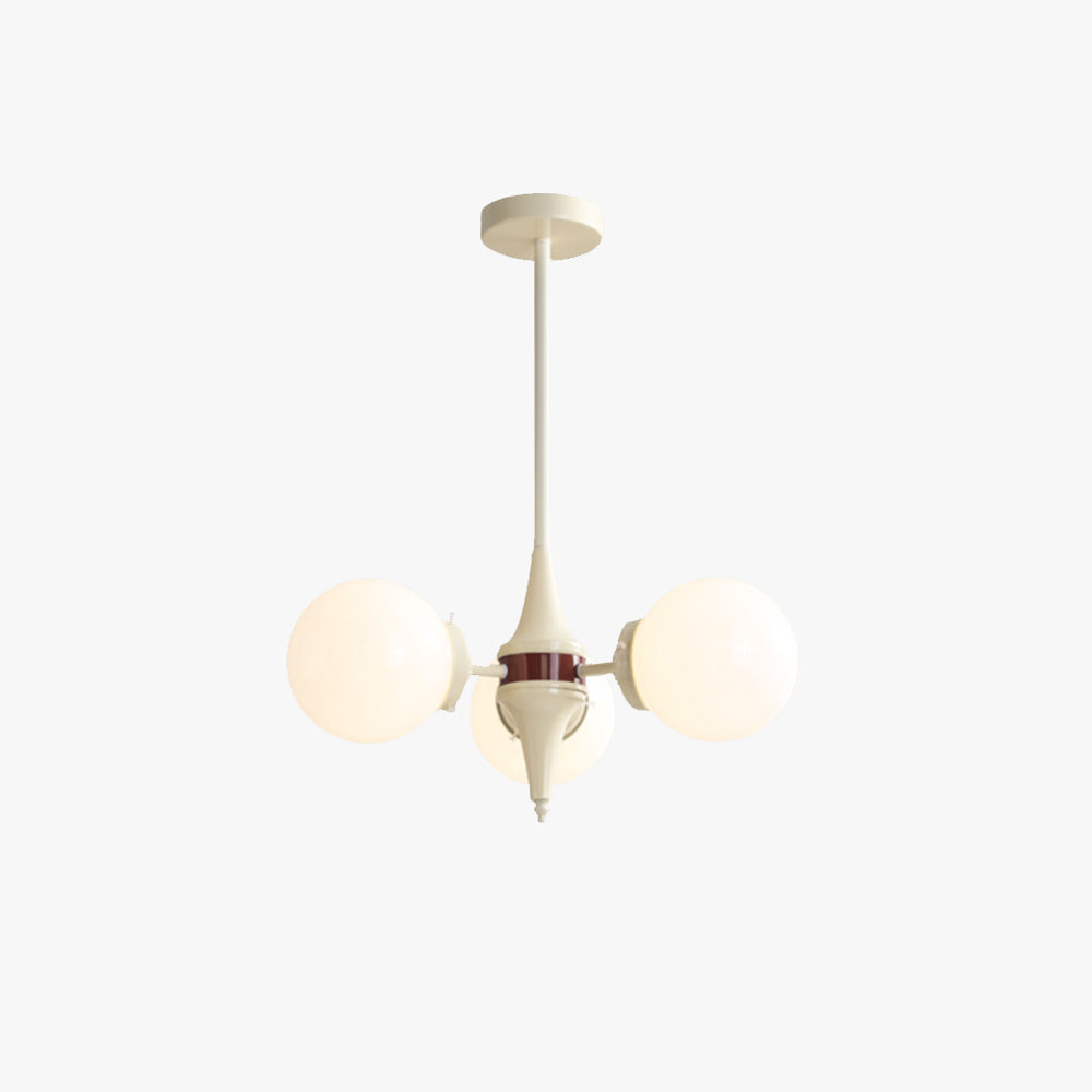 Valentina French LED Chandelier Milky White Cream Metal