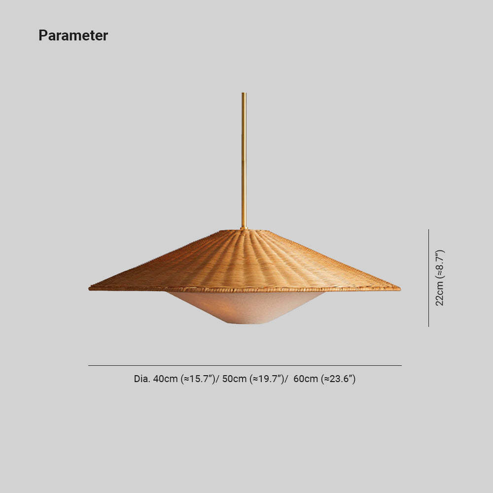 Muto Rattan Pendant Light Dimensions, 40/50/60cm diameter