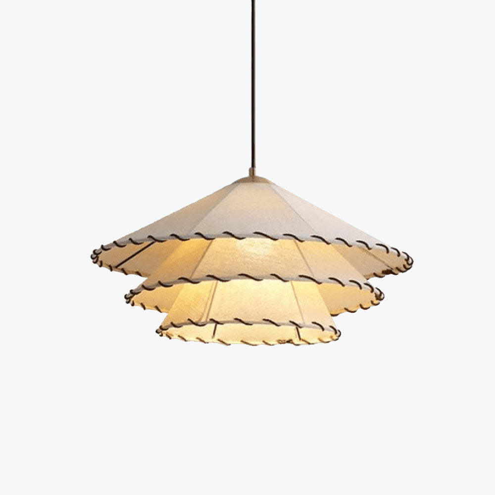 Boho pendant light, fabric shade