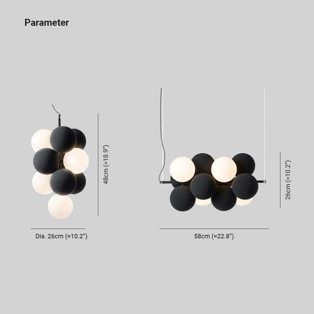 Morandi Nordic Bubble Pendant Light dimensions