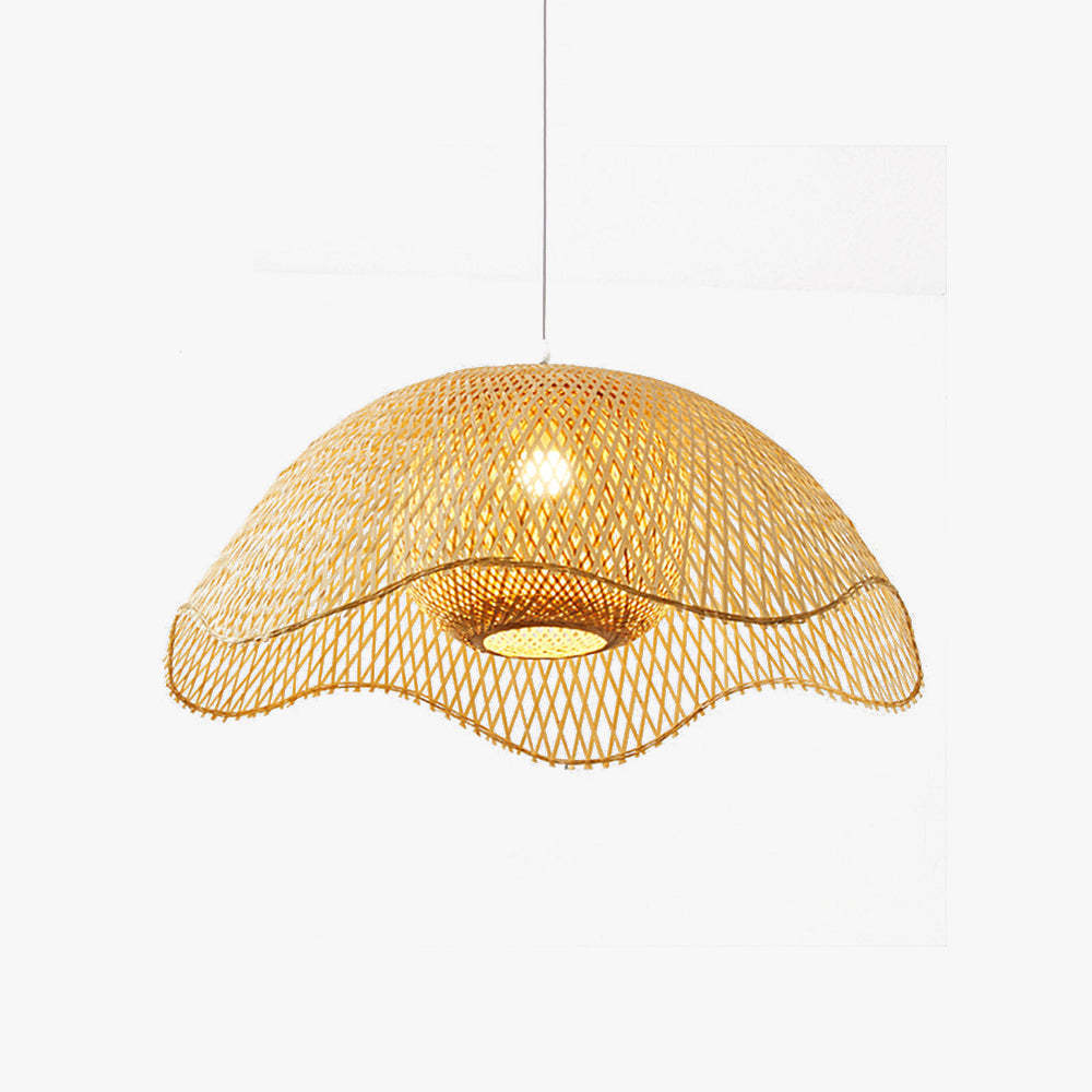 Muto Woven Wicker Pendant Light - Bamboo Bedroom Dining Room