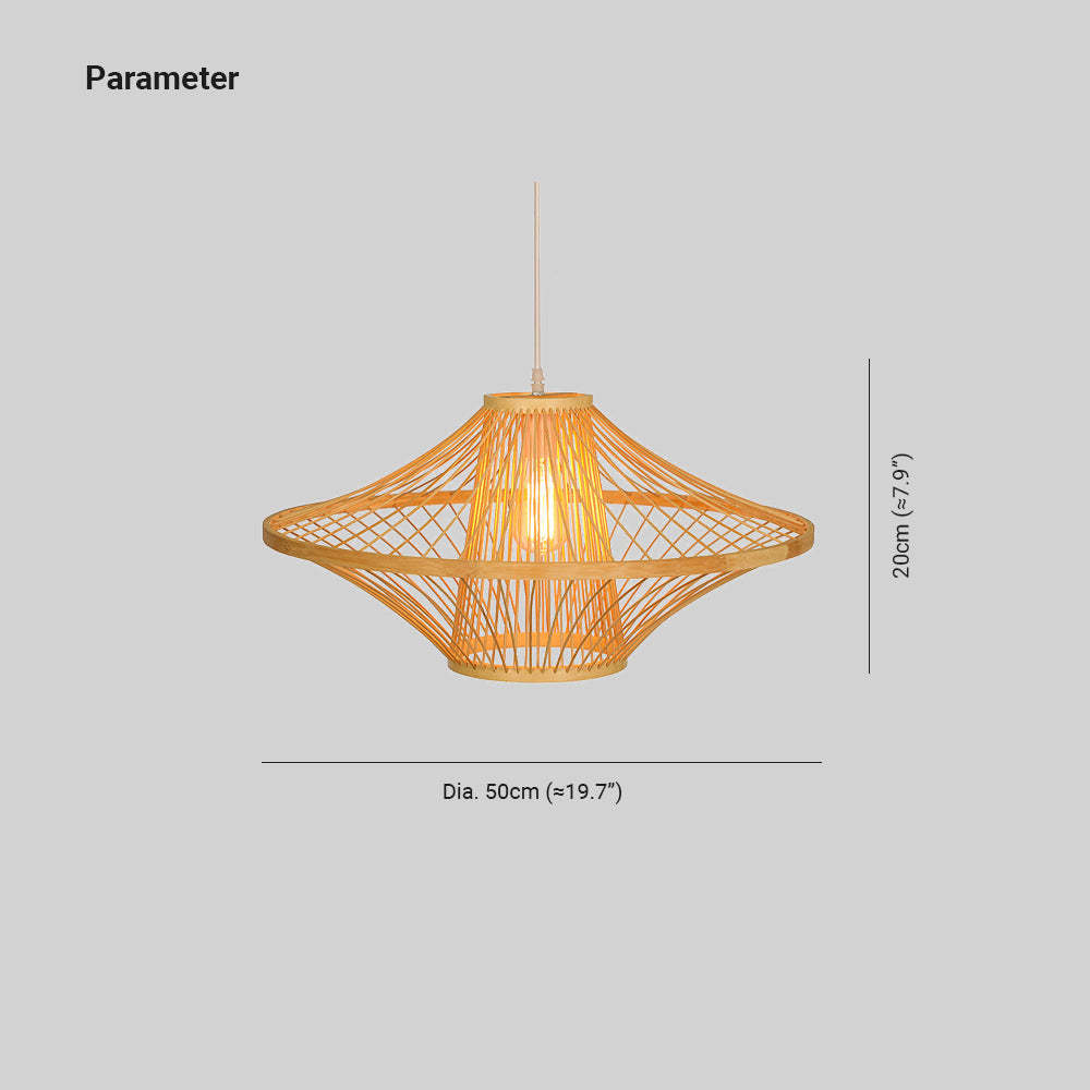 Muto Bamboo Pendant Light Dimensions