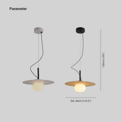 Cairns Pendant Light Dimensions - Dia 26cm and 150cm