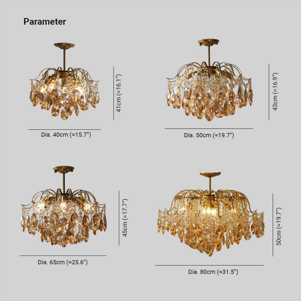 Marilyn Retro Crystal Chandelier Dimensions and Measurements