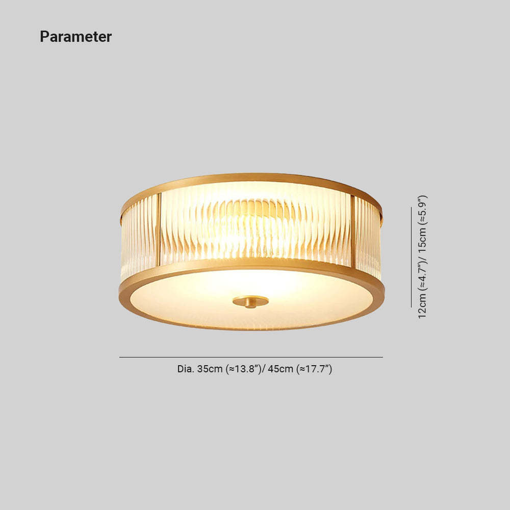 Alessio gold glass flush mount ceiling light dimensions