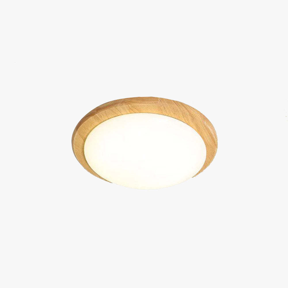 Ozawa Modern Simple Flush Mount Ceiling Light - Wood and Acrylic
