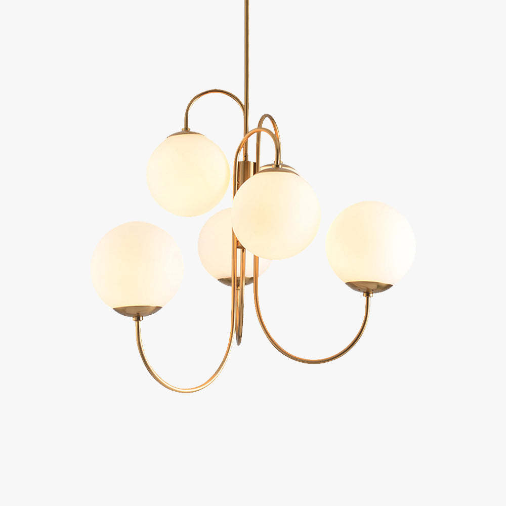 Valentina Luxurious LED Chandelier with gold metal and glass globes