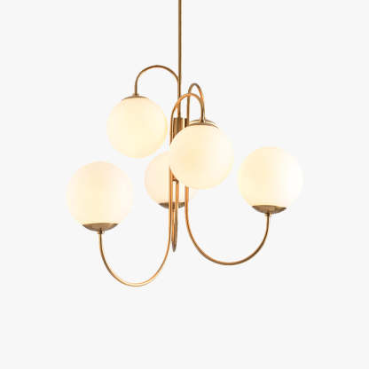 Valentina Luxurious LED Chandelier with gold metal and glass globes