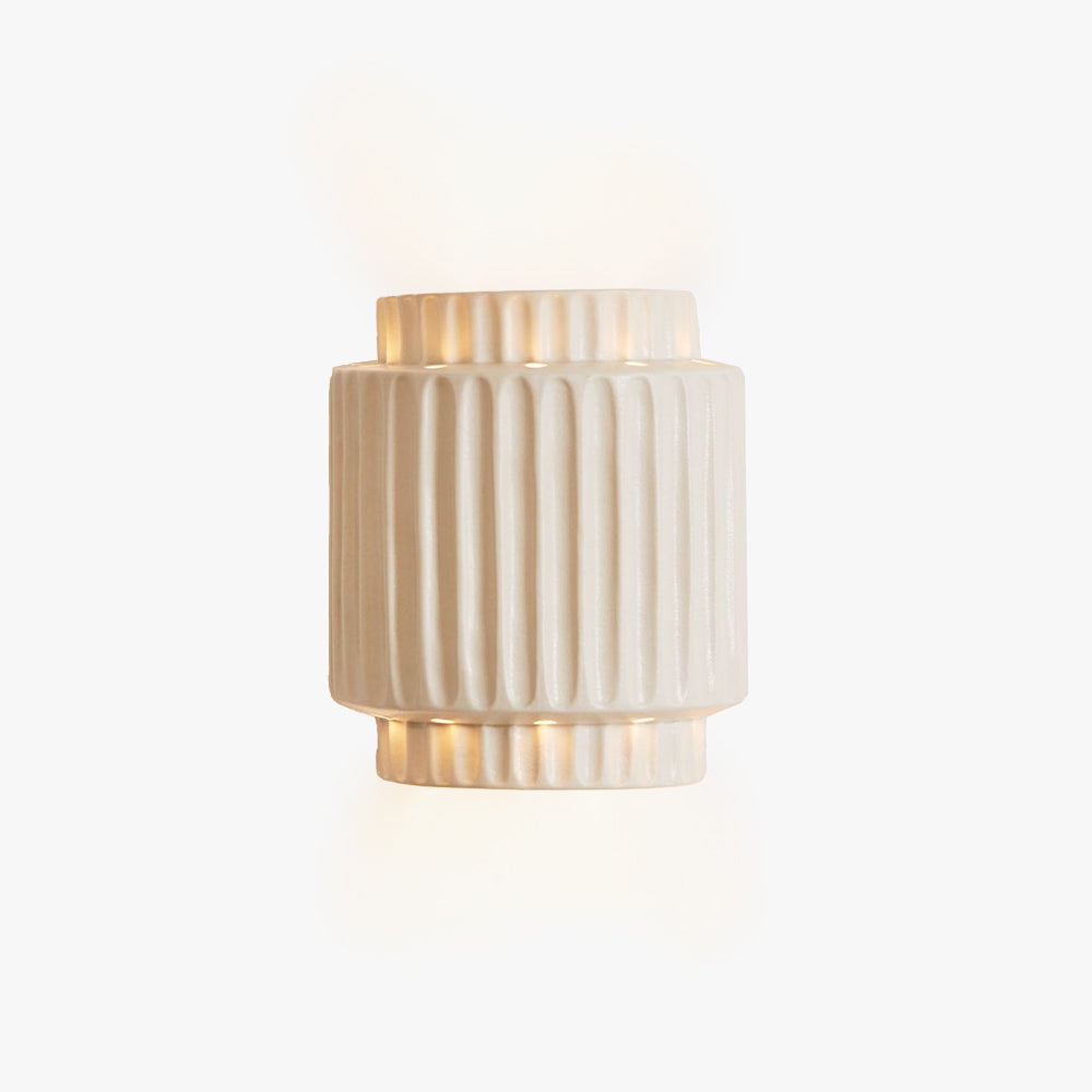 Vintage Cylindrique Resin Flush Mount Wall Lamp, White, Bedroom Lighting