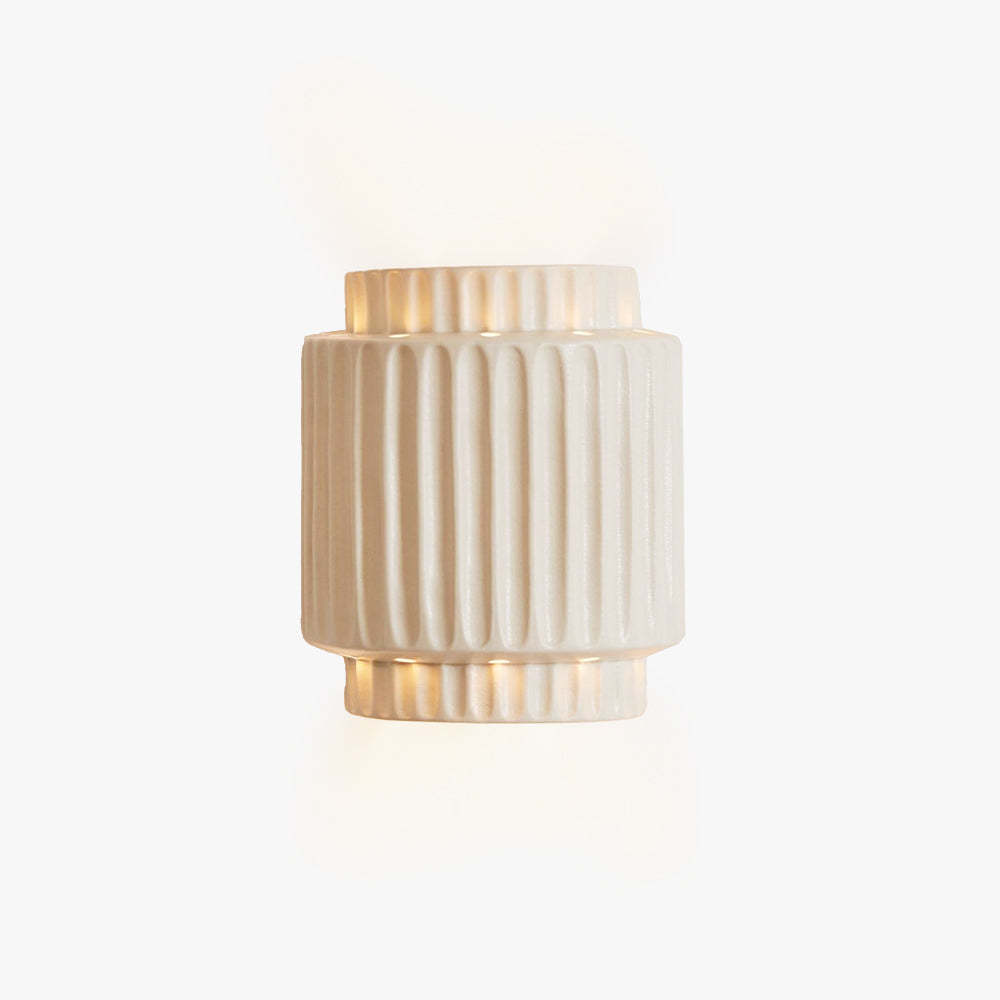 Vintage Cylindrique Resin Flush Mount Wall Lamp, White, Bedroom Lighting