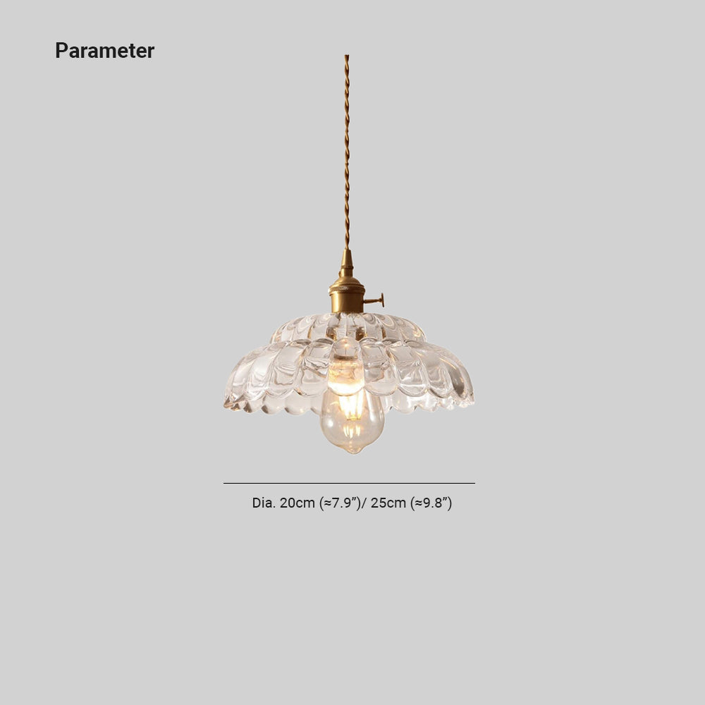 Hailie Vintage Pendant Light Clear Glass Dimensions