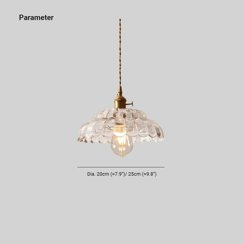 Hailie Vintage Pendant Light Clear Glass Dimensions