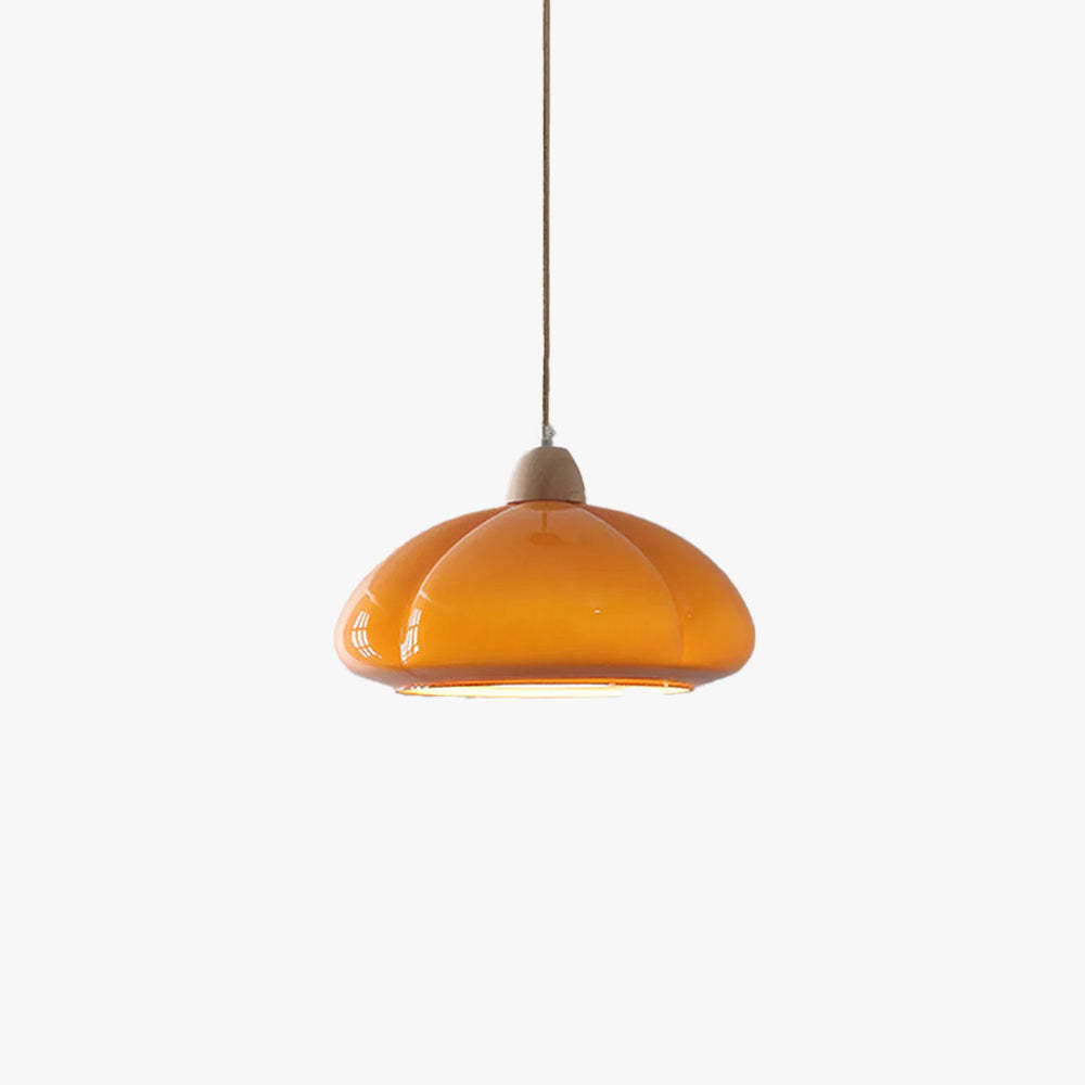 Hailie Retro Pendant Light - Pumpkin Glass